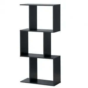 2/3/4 Tiers Wooden S-Shaped Bookcase for Living Room Bedroom Office-3-Tier - Col