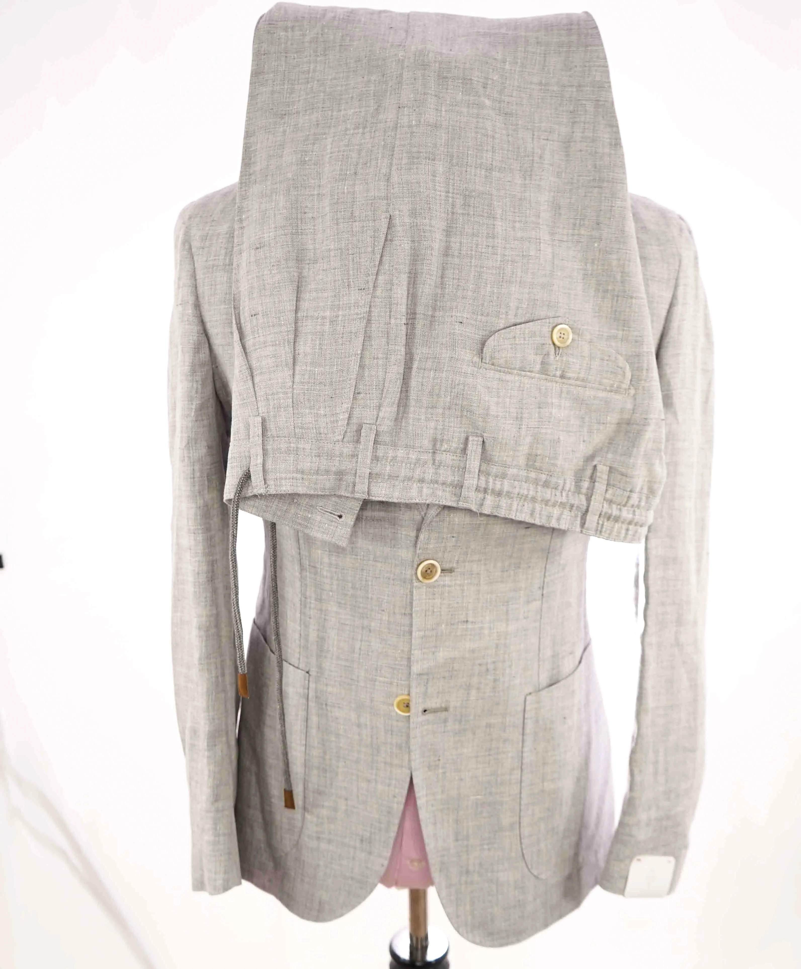 $2,495 ELEVENTY - "PURE LINEN" Gray Summer "JOGGER" Suit - 40 (50 EU)