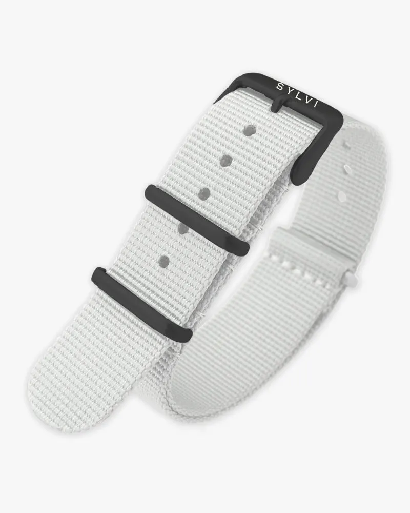 24mm White Nylon Strap