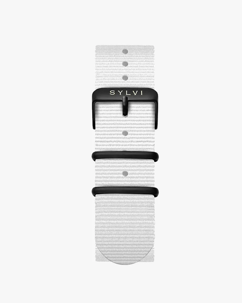24mm White Nylon Strap