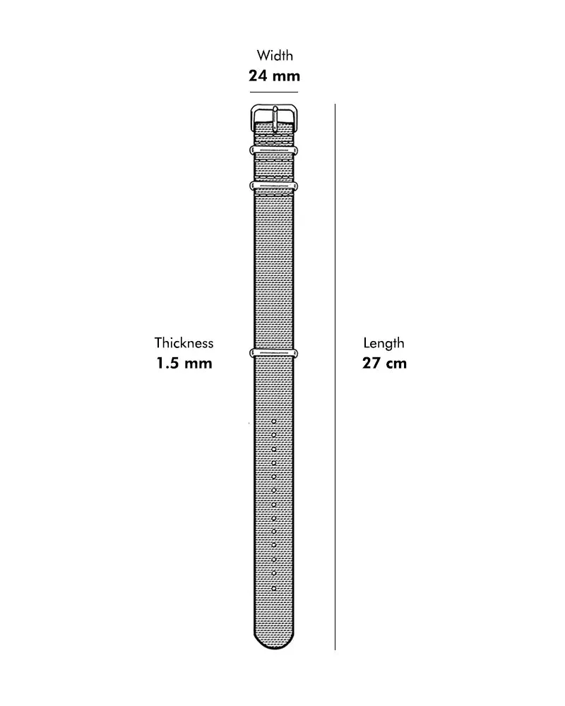 24mm Yellow Nylon Strap