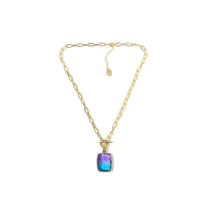 27.00 Cts Bi-Color Quartz Chain Necklace in Brass