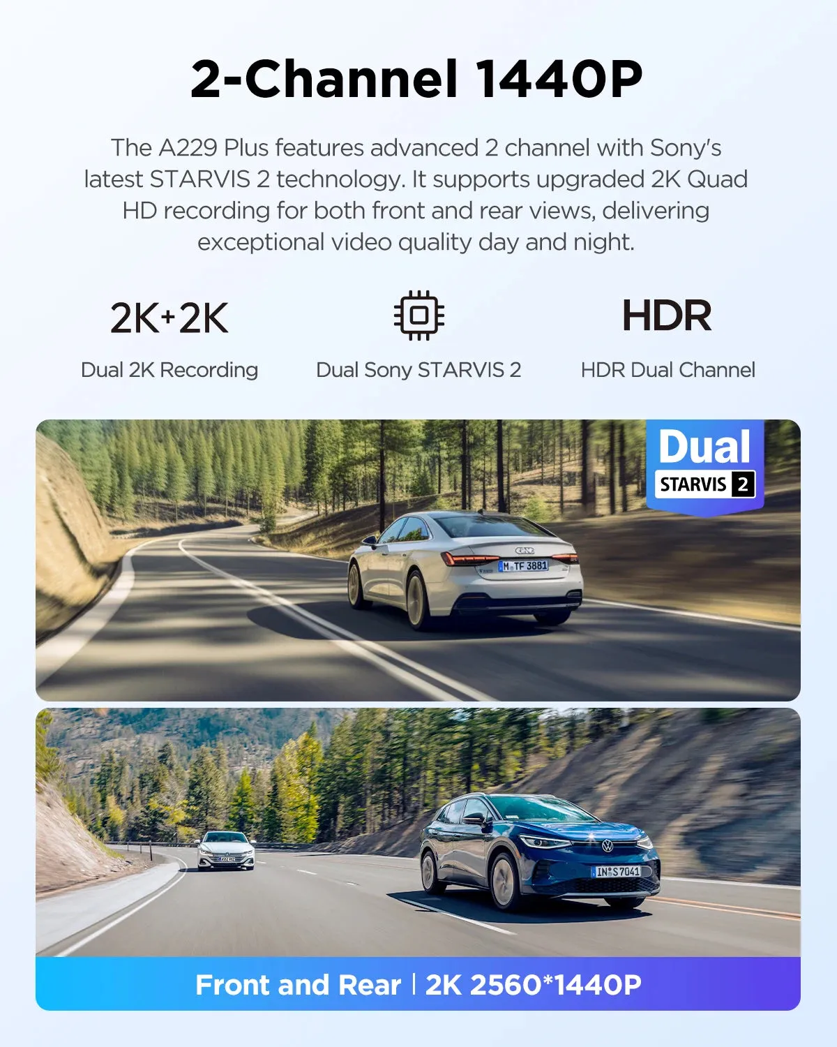 2K HDR Dash Cam with Wi-Fi - GPS - Voice Control & Night Vision