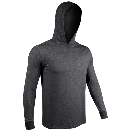 2UNDR - Luxury Long Sleeve Hooded Tee - Charcoal