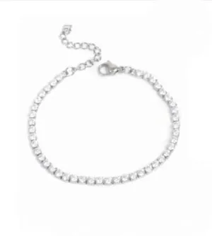 3047-0007  Bracelet Steel Crystal - Silver.*
