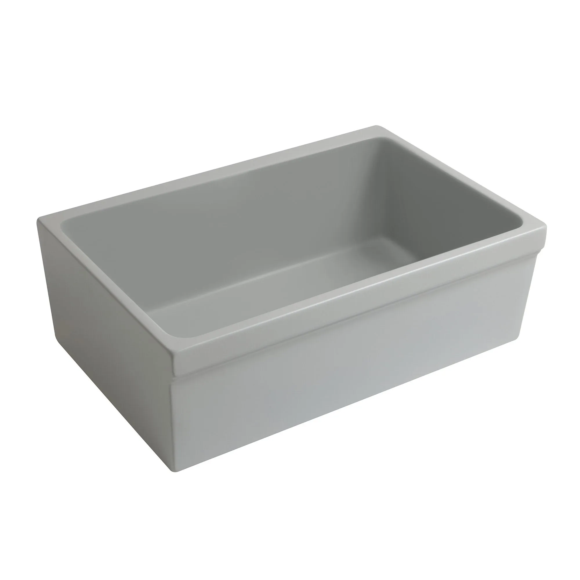 30" Reversible Single Bowl Fireclay Kitchen Sink: 2½" lip, beveled front apron