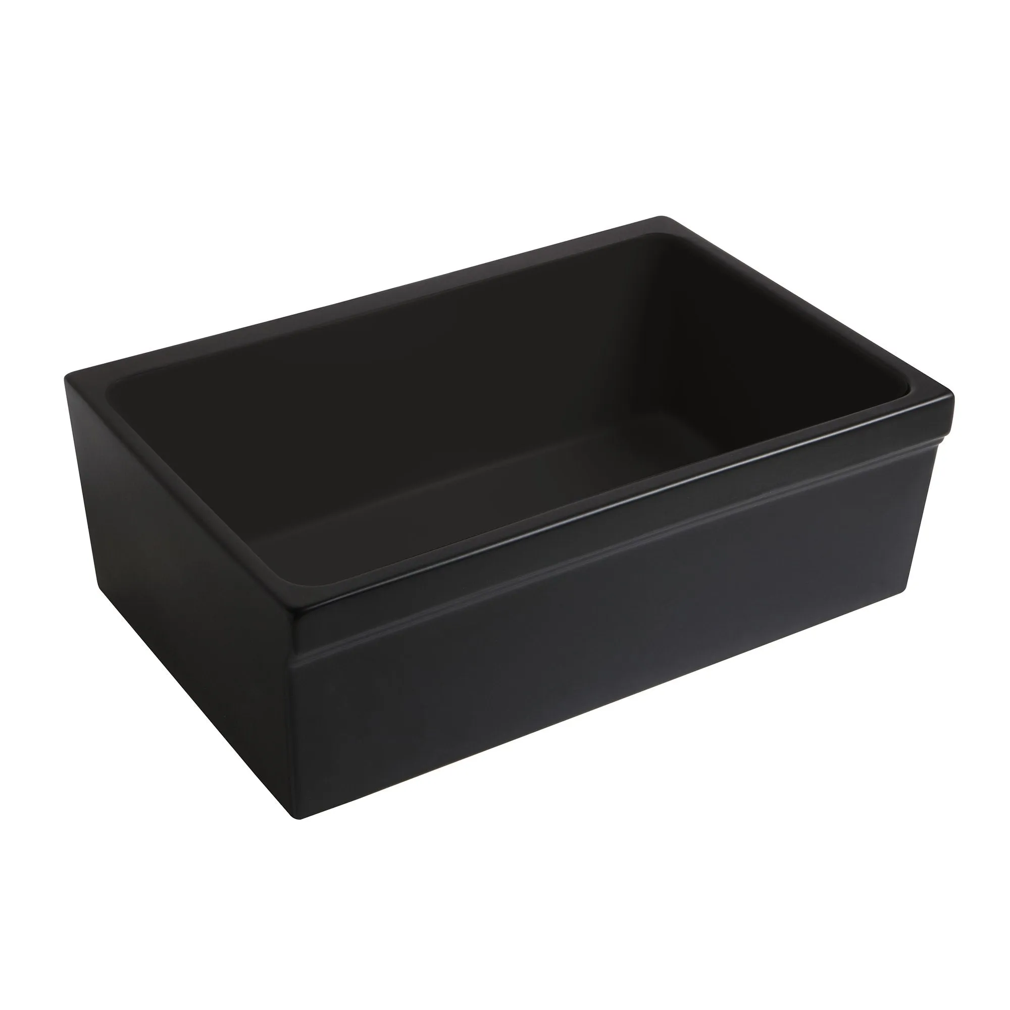 30" Reversible Single Bowl Fireclay Kitchen Sink: 2½" lip, beveled front apron