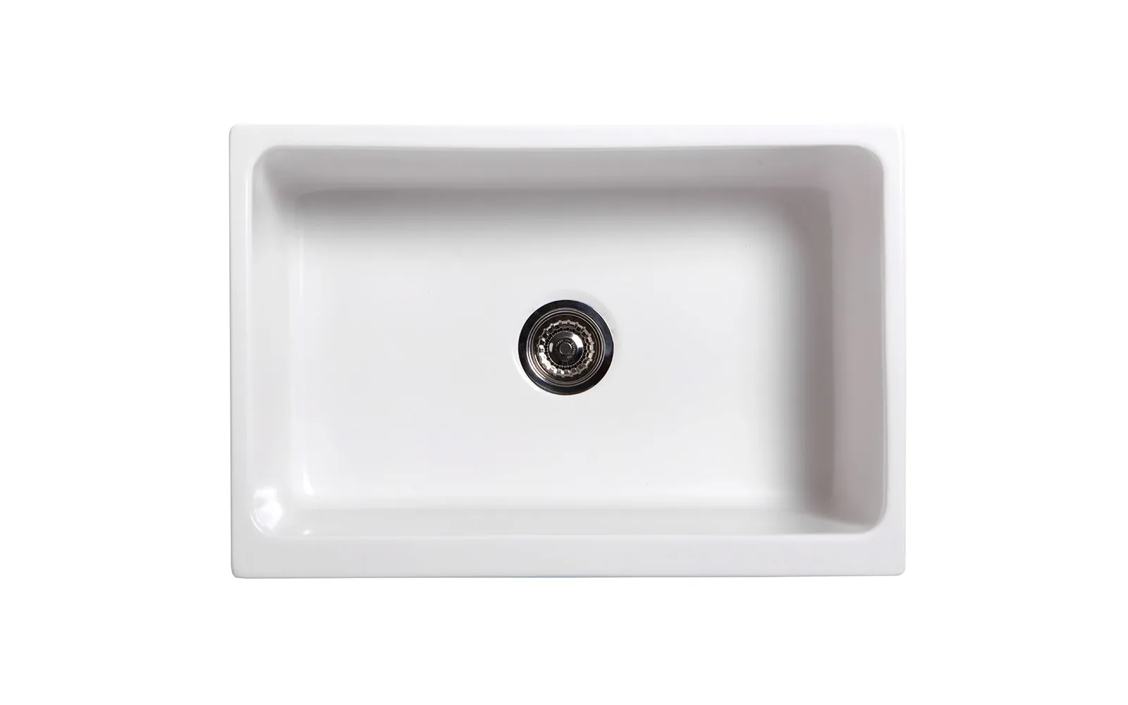 30" Reversible Single Bowl Fireclay Kitchen Sink: 2½" lip, beveled front apron