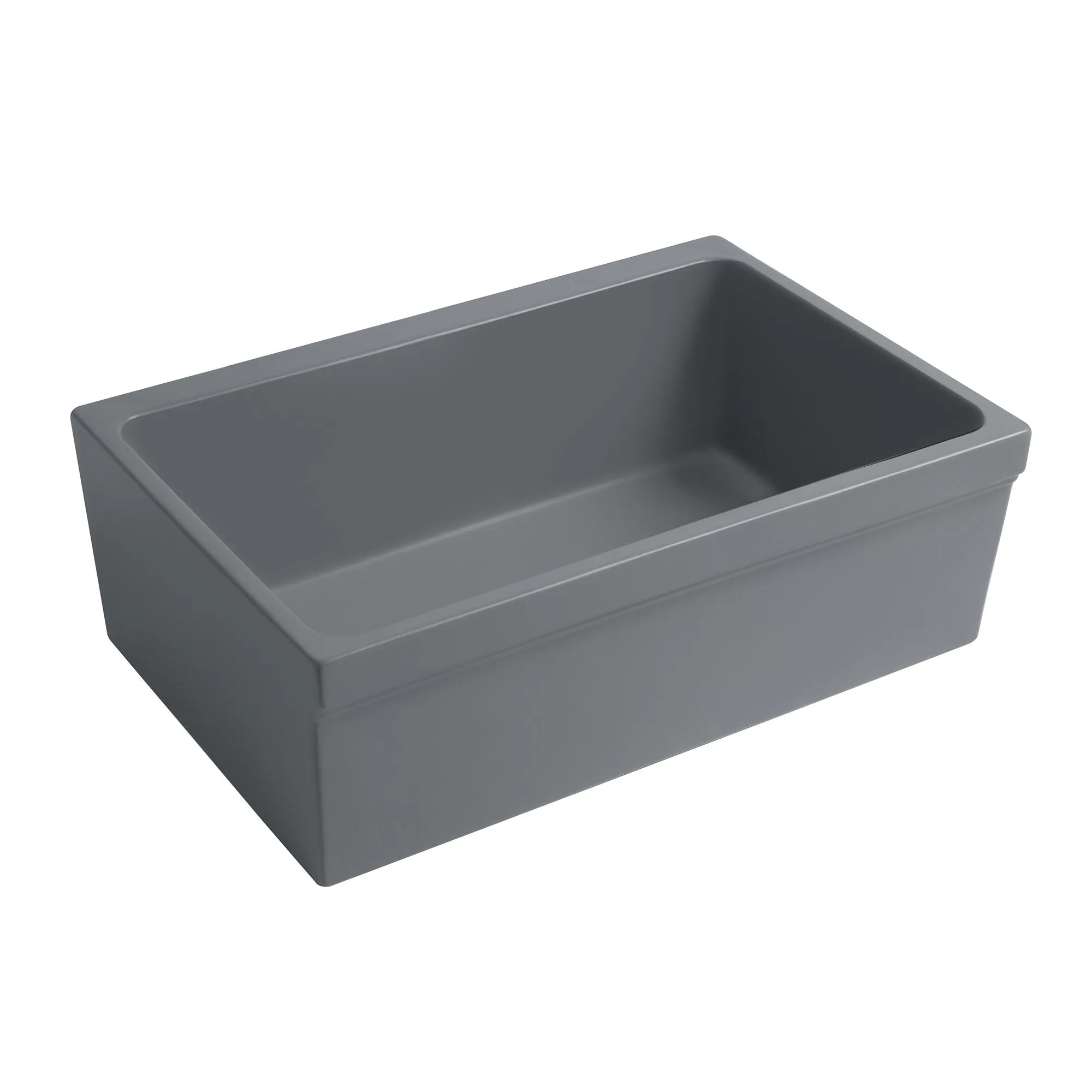 30" Reversible Single Bowl Fireclay Kitchen Sink: 2½" lip, beveled front apron