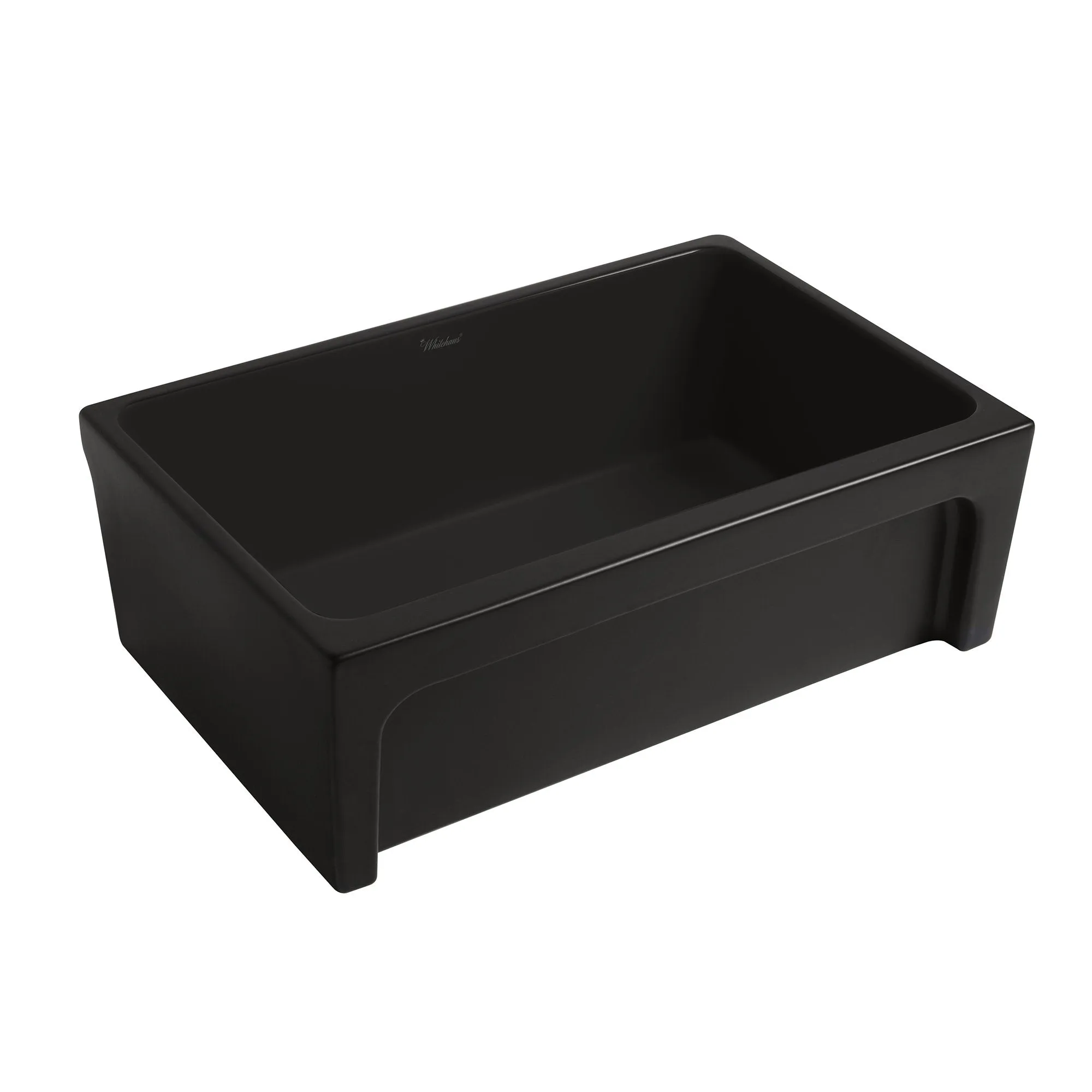 30" Reversible Single Bowl Fireclay Kitchen Sink: 2½" lip, beveled front apron