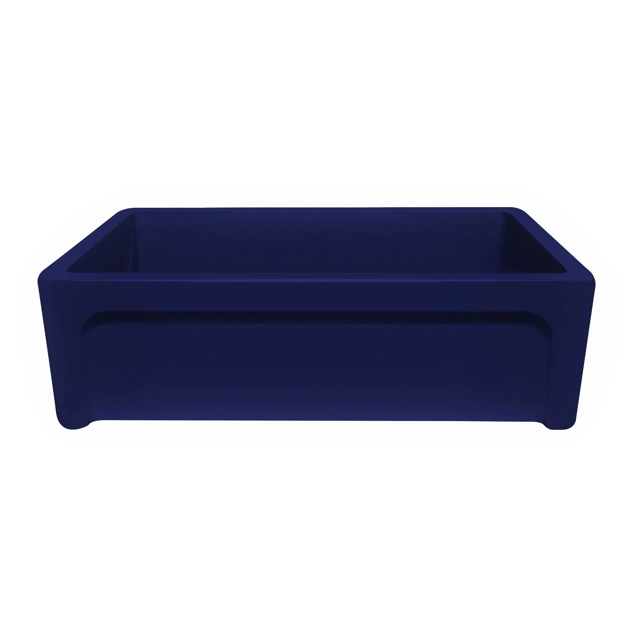 33" reversible single bowl fireclay kitchen sink: Roman vine, beveled front apron