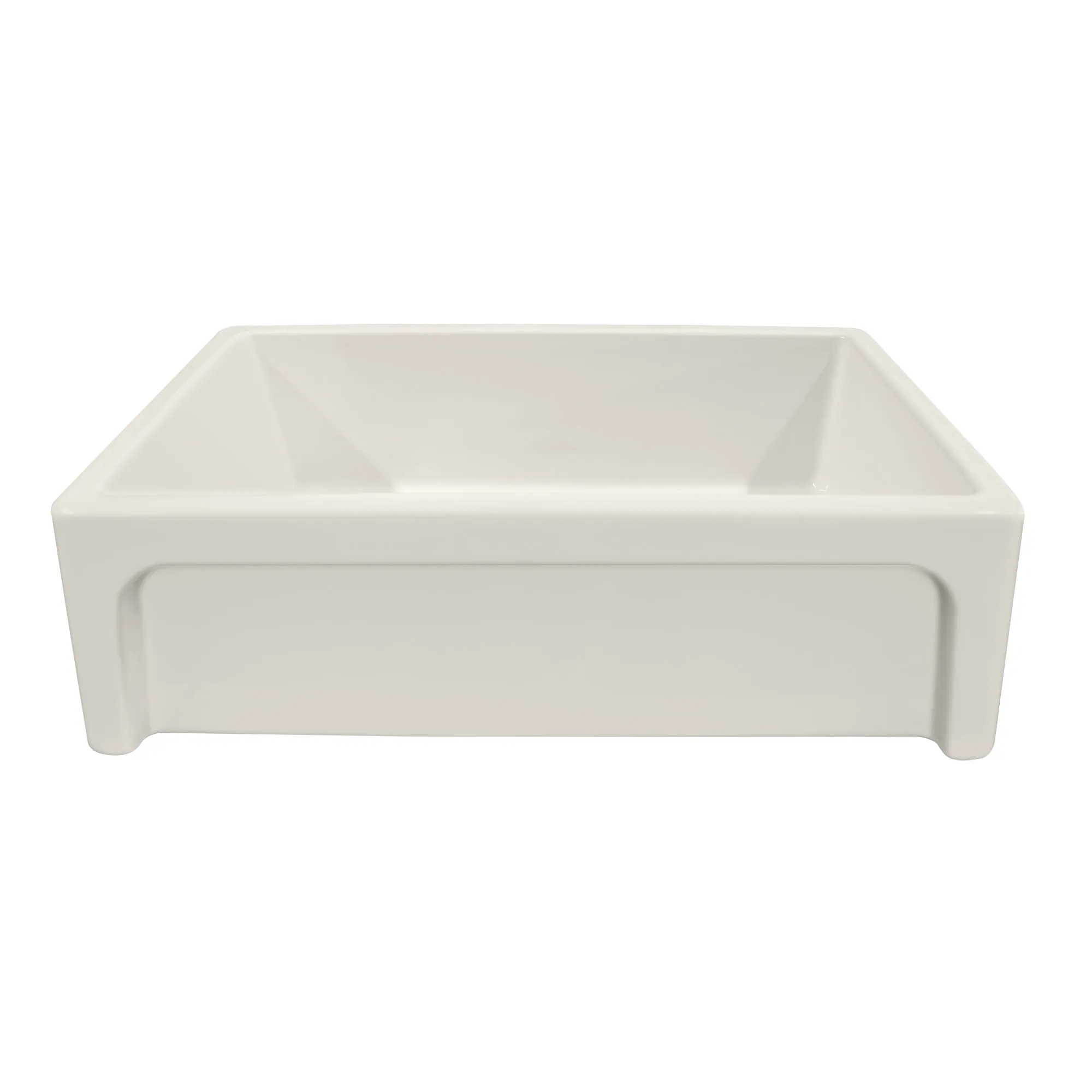 33" reversible single bowl fireclay kitchen sink: shaker panel, beveled front apron