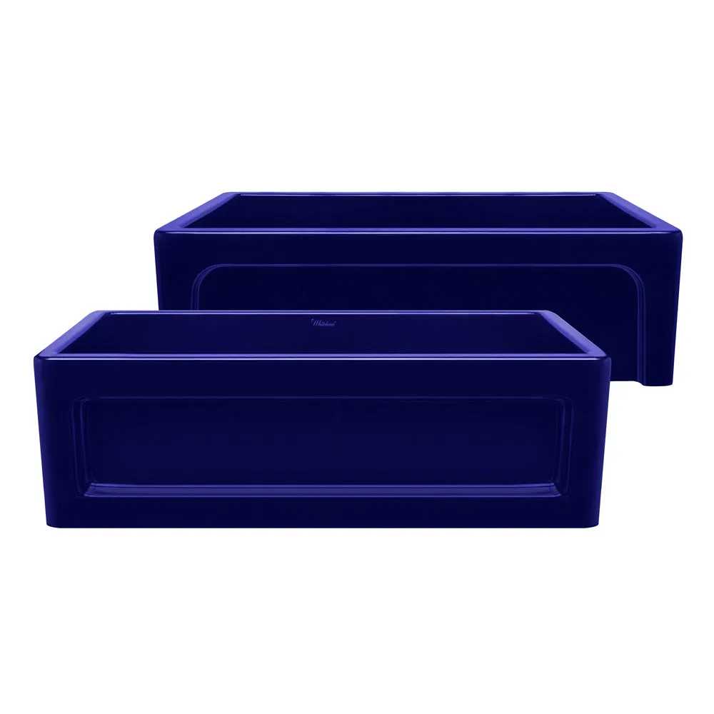 33" reversible single bowl fireclay kitchen sink: shaker panel, beveled front apron