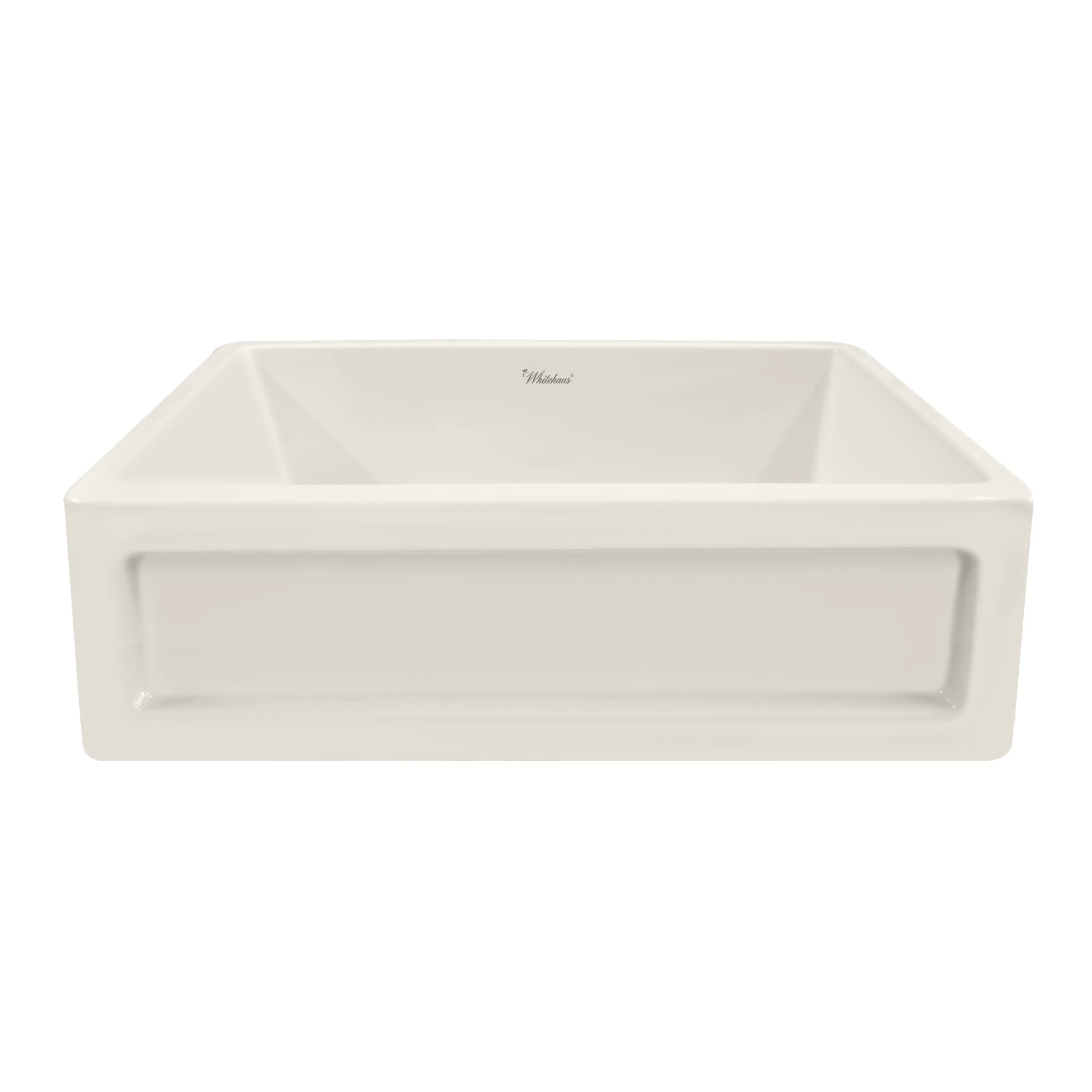 33" reversible single bowl fireclay kitchen sink: shaker panel, beveled front apron