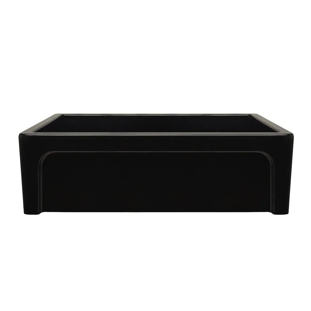33" reversible single bowl fireclay kitchen sink: shaker panel, beveled front apron