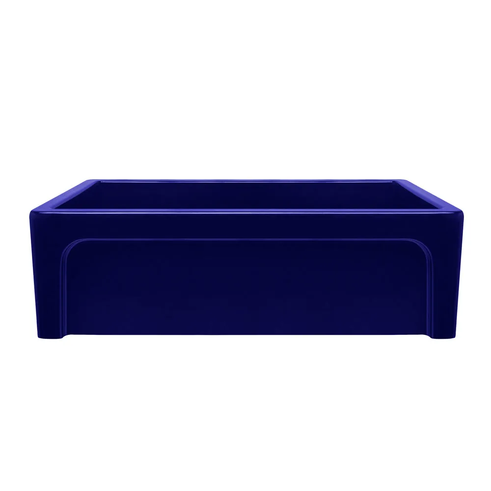 33" reversible single bowl fireclay kitchen sink: shaker panel, beveled front apron