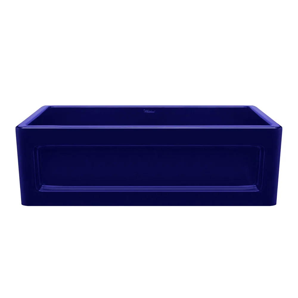 33" reversible single bowl fireclay kitchen sink: shaker panel, beveled front apron