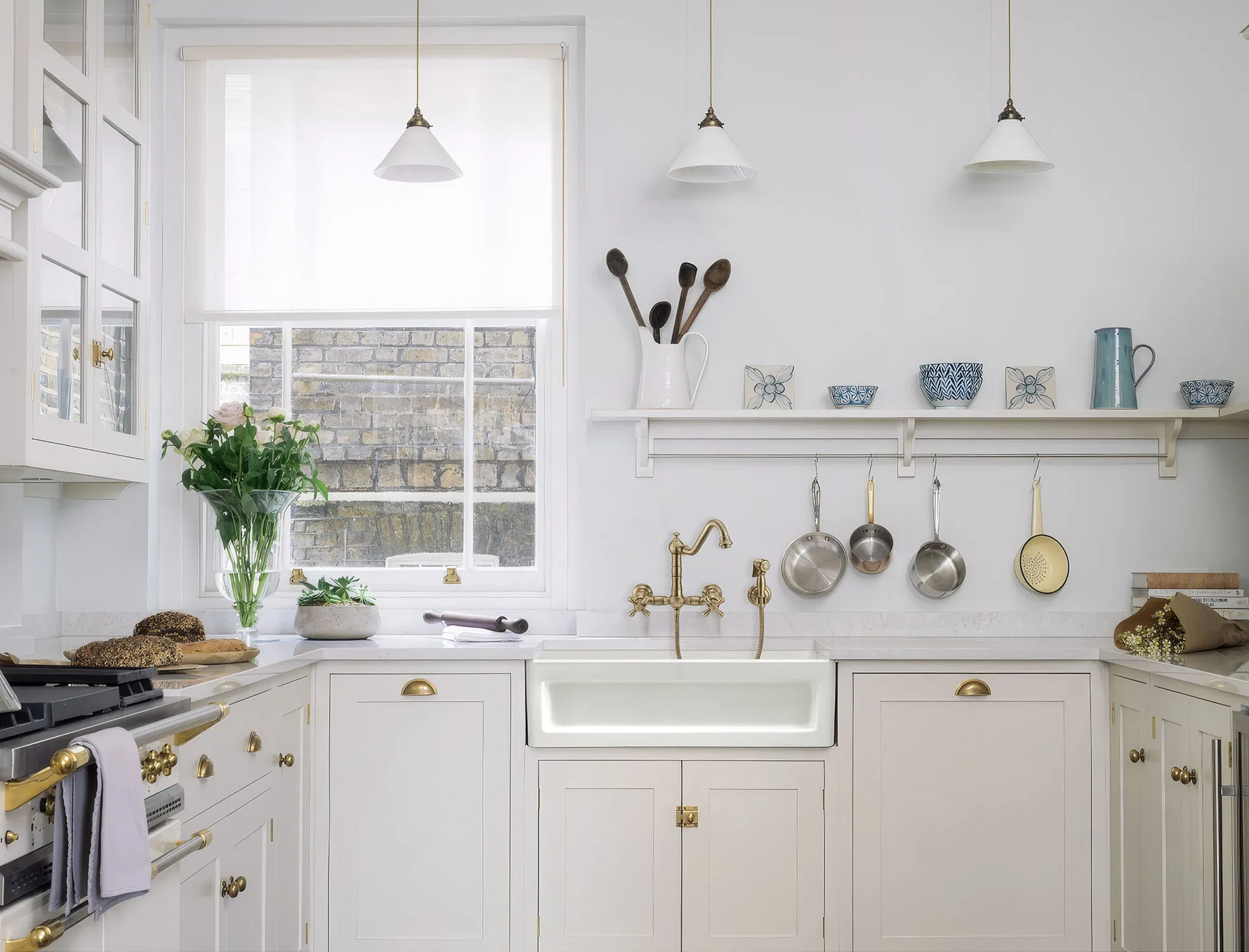 33" reversible single bowl fireclay kitchen sink: shaker panel, beveled front apron