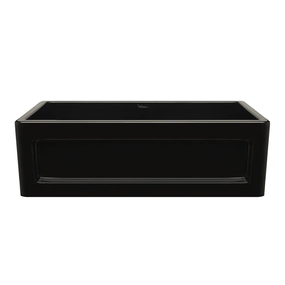 33" reversible single bowl fireclay kitchen sink: shaker panel, beveled front apron