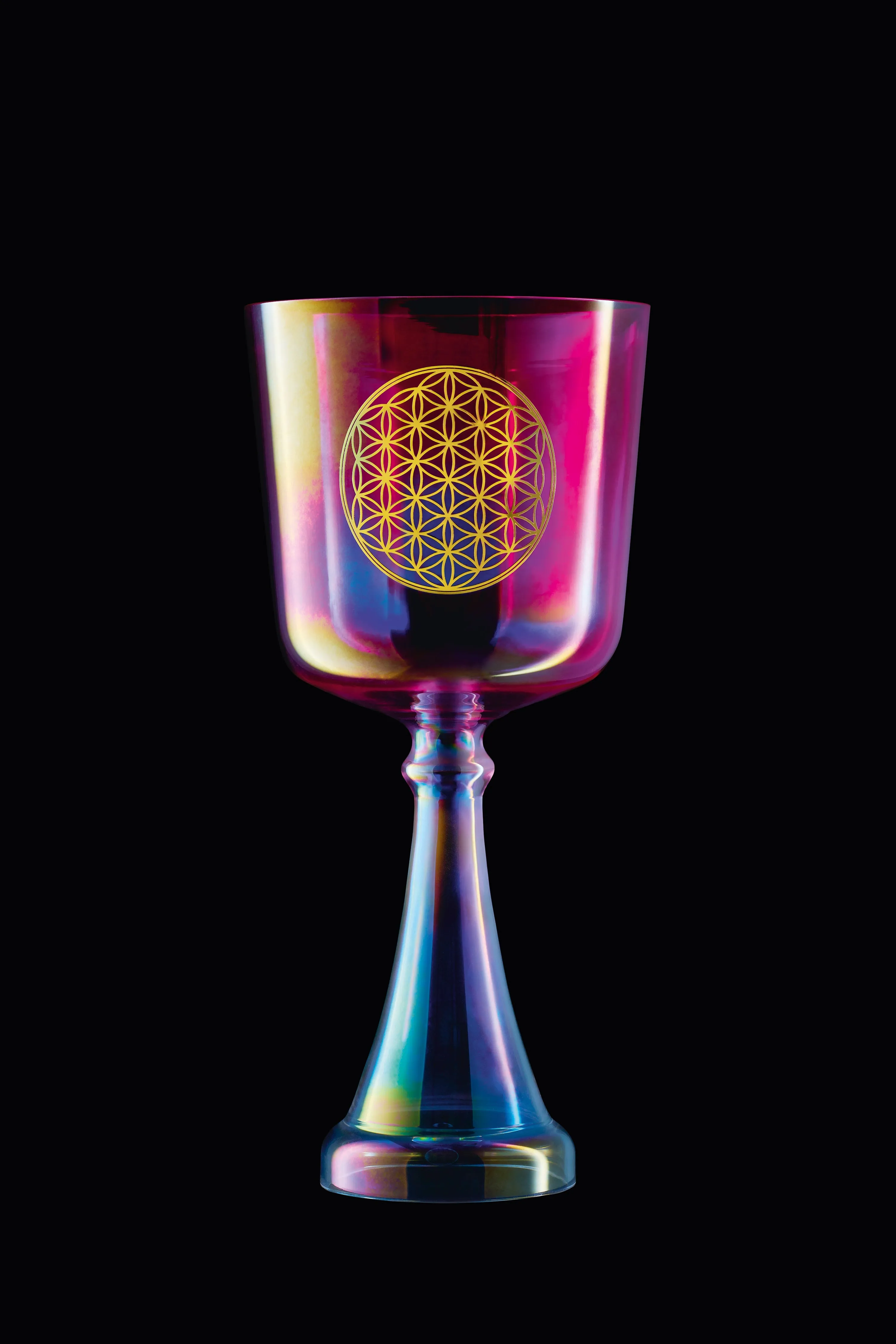 349.23 Hz Flower Of Life Crystal Singing Chalice 6" Note F3- Heart Chakra