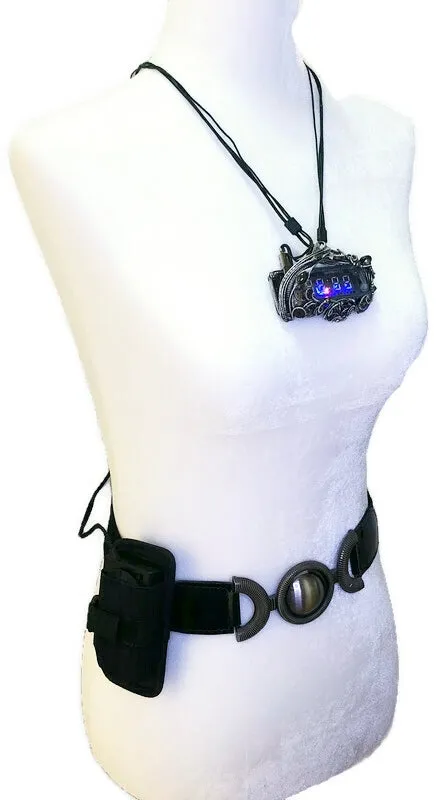 4-Bit Binary Counter Necklace with Upcycled Electronic/Watch Parts, Steampunk/Cyberpunk Fusion