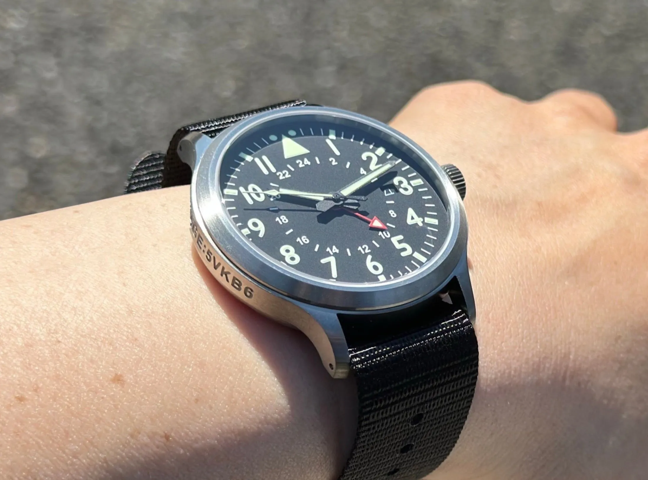 44mm Large Titanium GMT Watch by Maratac®   Date Window