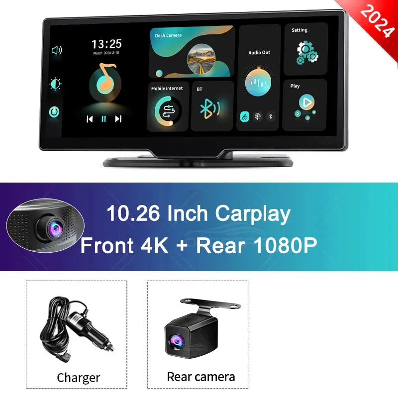 4K Dash Cam with CarPlay - Android Auto - GPS - Voice Control