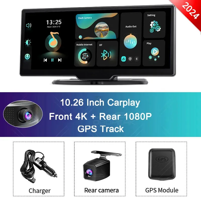 4K Dash Cam with CarPlay - Android Auto - GPS - Voice Control