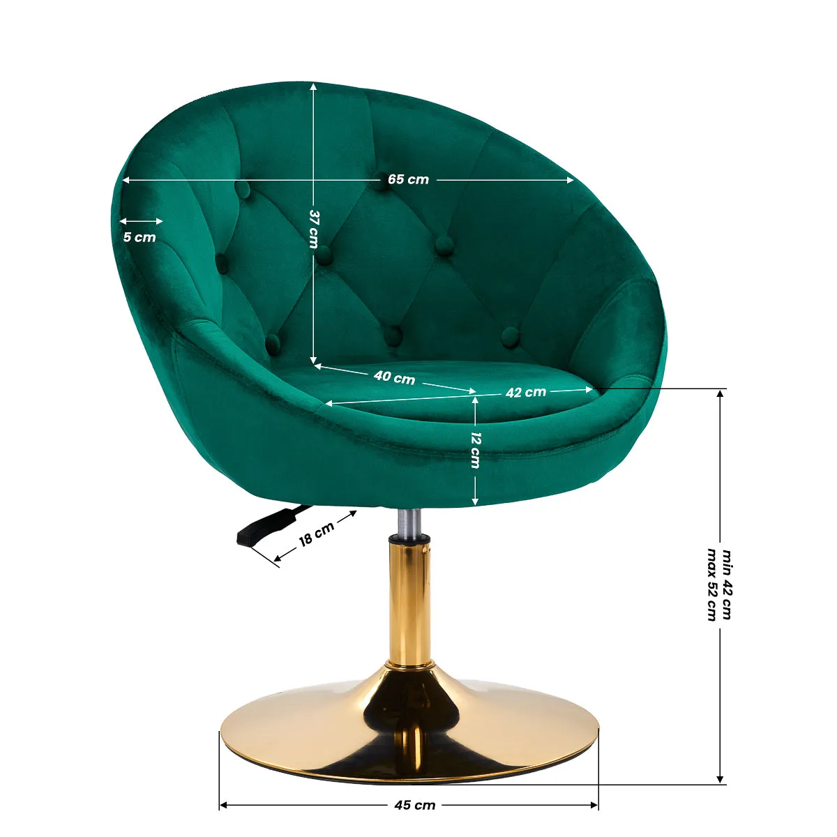 4Rico Swivel Chair QS-BL12B Green