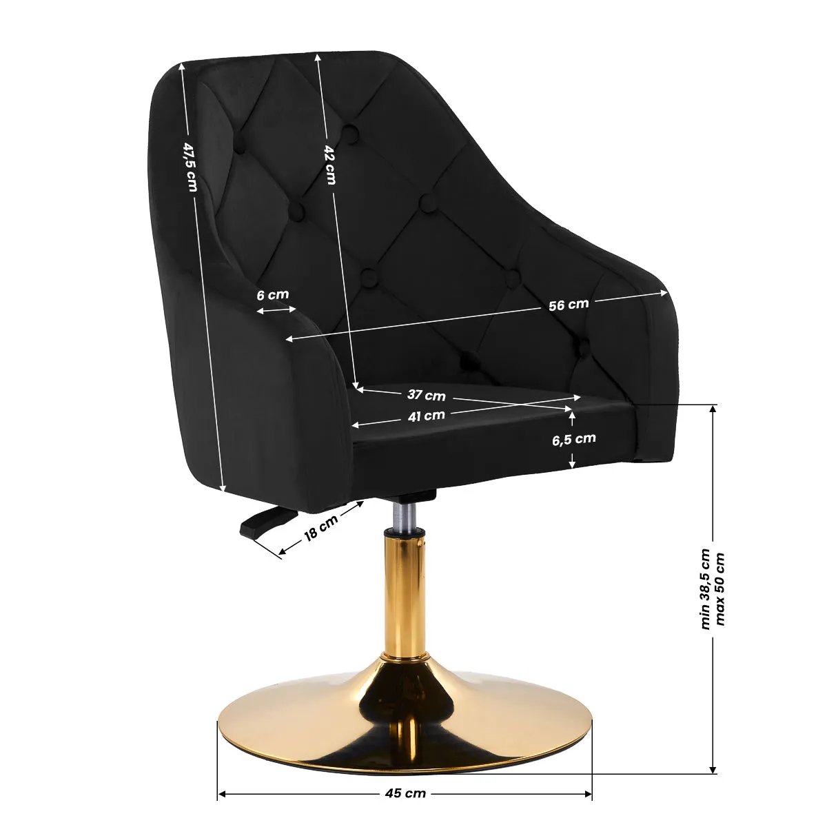 4Rico Swivel Chair QS-BL14G Black