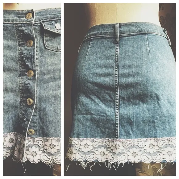 4XHP🌵🌵🌵🌵Love Birds Button Down Altered Skirt