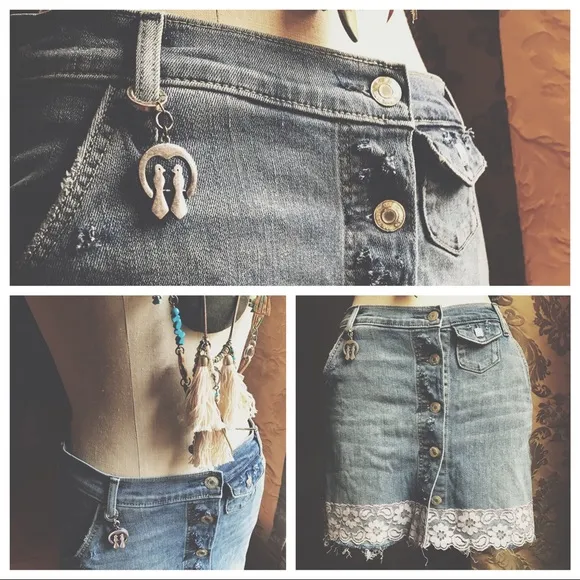 4XHP🌵🌵🌵🌵Love Birds Button Down Altered Skirt
