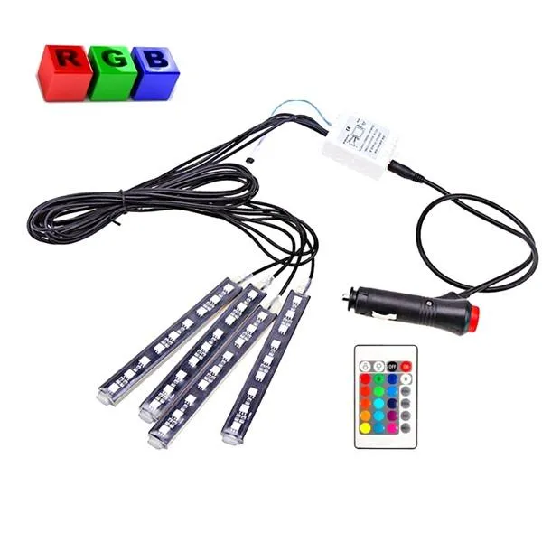 5 Pack: Atmospheric RGB Car Interior Lighting System