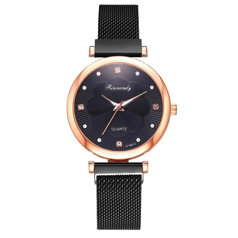 5-Piece Women's Luxury Magnet Buckle Watch And Bracelet Set