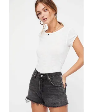 501 High Rise Short Trashed Black