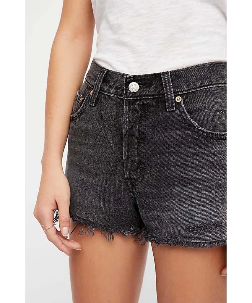 501 High Rise Short Trashed Black