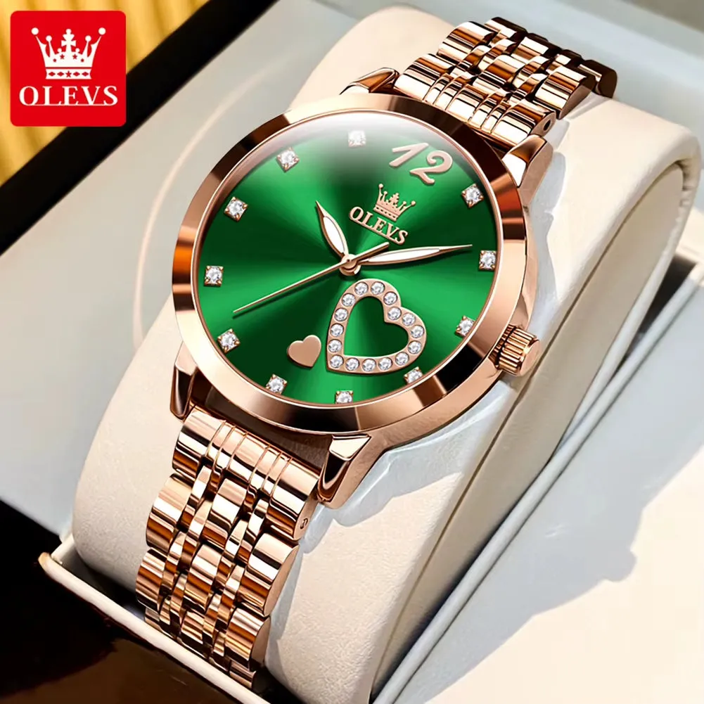 5189 Original Quartz Women Watch Stainless Steel Strap Diamond Heart Design Quartz Watch for Women Elegant Ladies Watch