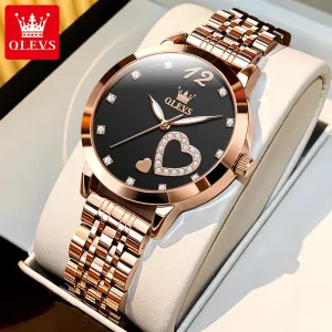 5189 Original Quartz Women Watch Stainless Steel Strap Diamond Heart Design Quartz Watch for Women Elegant Ladies Watch