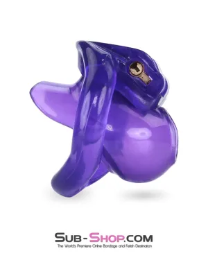 5337M      Tiny Nub Mini Purple Locking Chastity Cock Cage