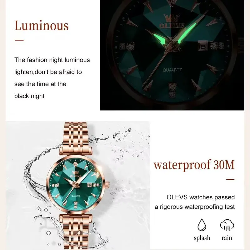 5536 Luxury Brand Elegant Women Watch High Quality Diamond Rose Gold Waterproof Quartz Watch Dress Bracelet Women Reloj