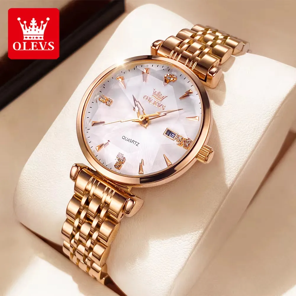 5536 Luxury Brand Elegant Women Watch High Quality Diamond Rose Gold Waterproof Quartz Watch Dress Bracelet Women Reloj