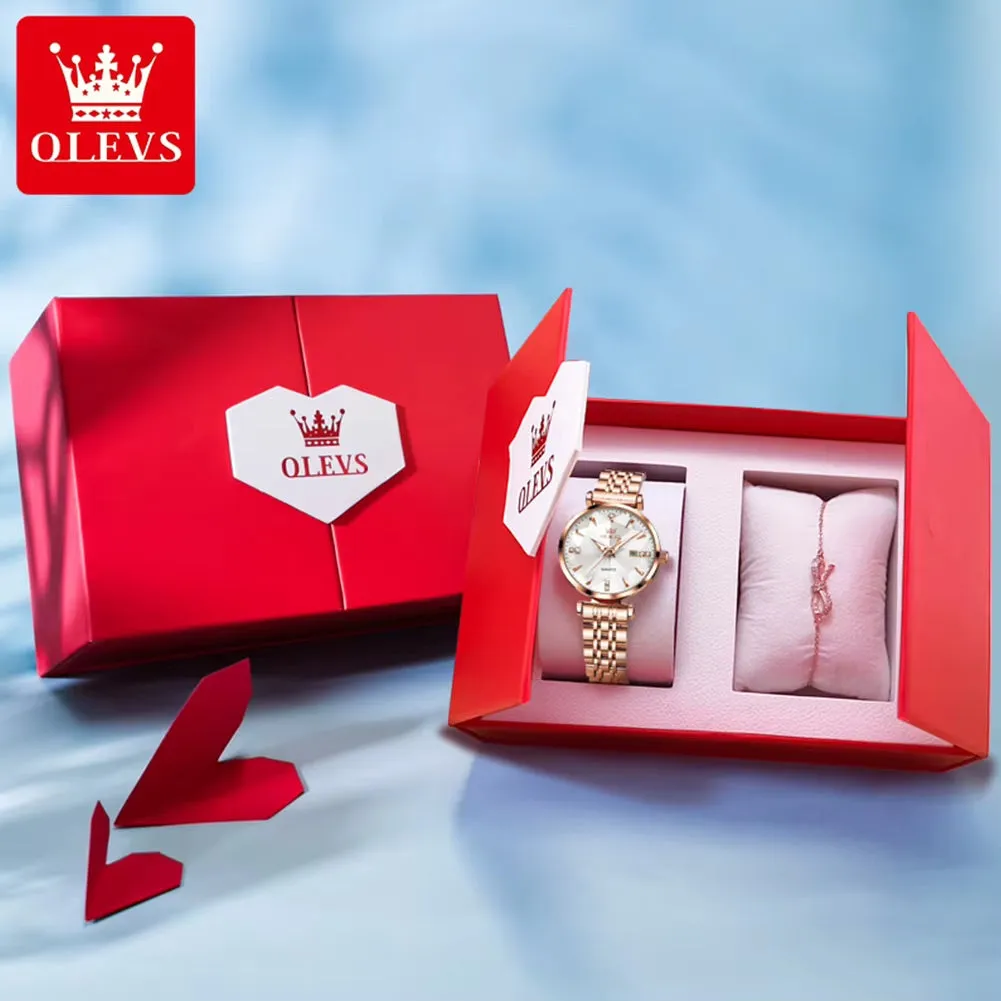 5536 Luxury Brand Elegant Women Watch High Quality Diamond Rose Gold Waterproof Quartz Watch Dress Bracelet Women Reloj