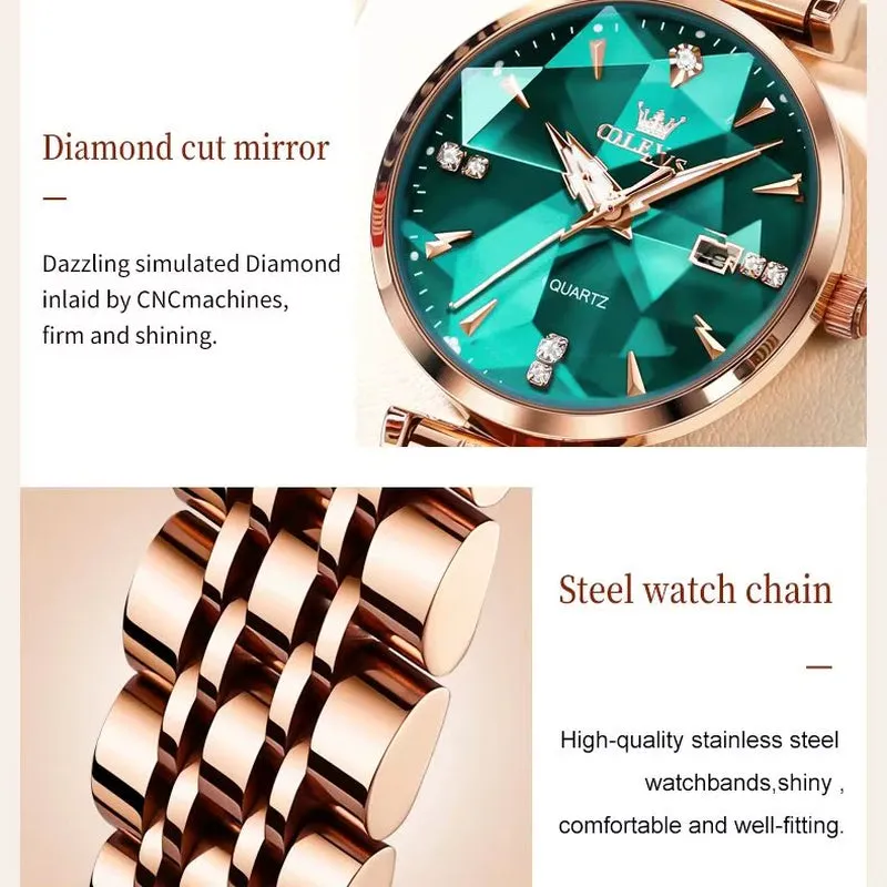 5536 Luxury Brand Elegant Women Watch High Quality Diamond Rose Gold Waterproof Quartz Watch Dress Bracelet Women Reloj