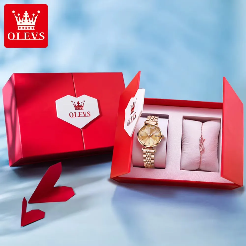 5536 Luxury Brand Elegant Women Watch High Quality Diamond Rose Gold Waterproof Quartz Watch Dress Bracelet Women Reloj