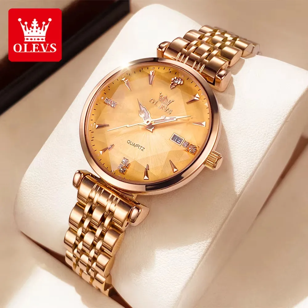 5536 Luxury Brand Elegant Women Watch High Quality Diamond Rose Gold Waterproof Quartz Watch Dress Bracelet Women Reloj