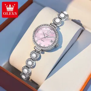 5635 Women Watch Elegant Brand Quartz Watch Fashion Waterproof Luxury Pearl Full Diamond Bracelet Women Dress Watch Reloj