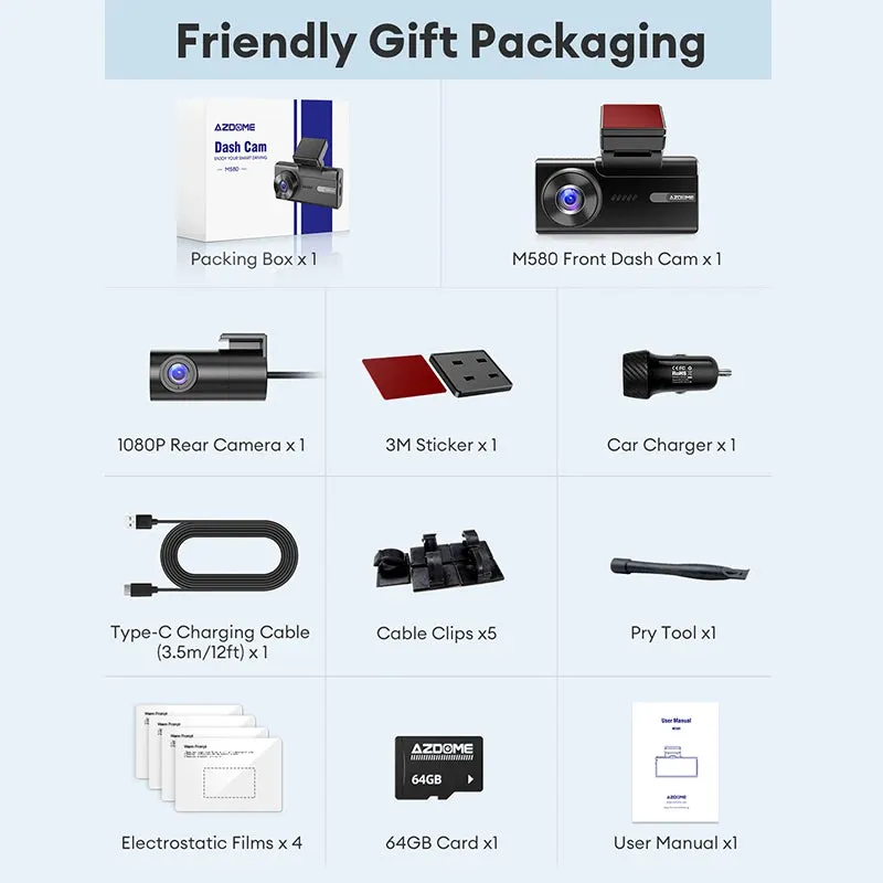 5K Dash Cam with GPS - WiFi & 24h Parking Monitor