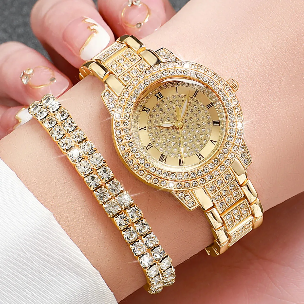 6-Piece Rhinestone Women's Watch Set
