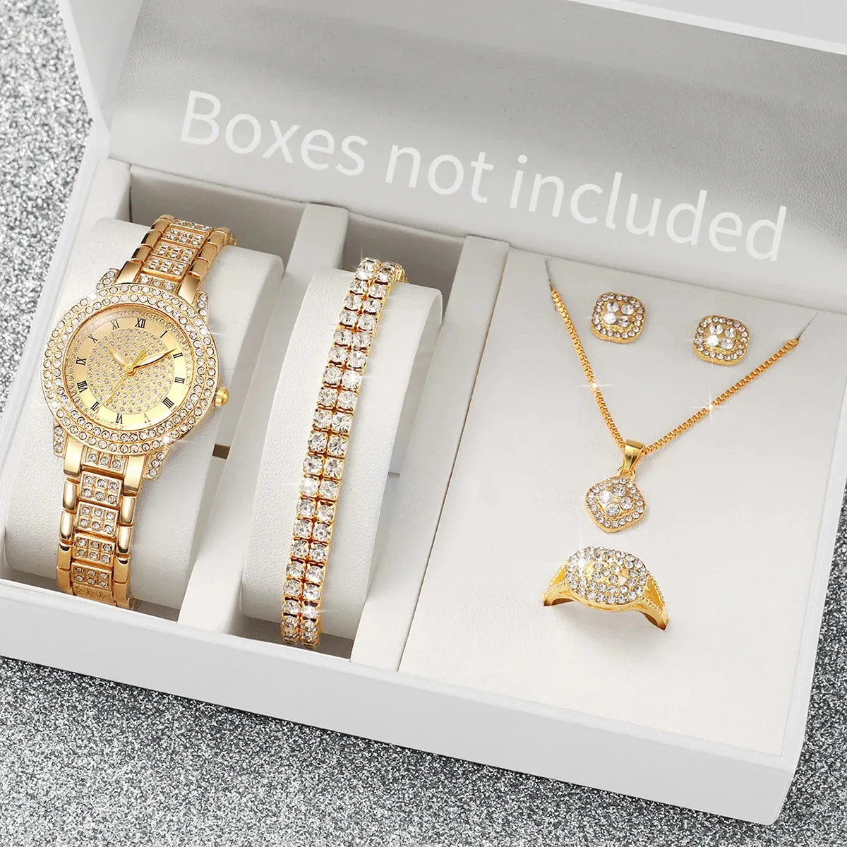 6-Piece Rhinestone Women's Watch Set