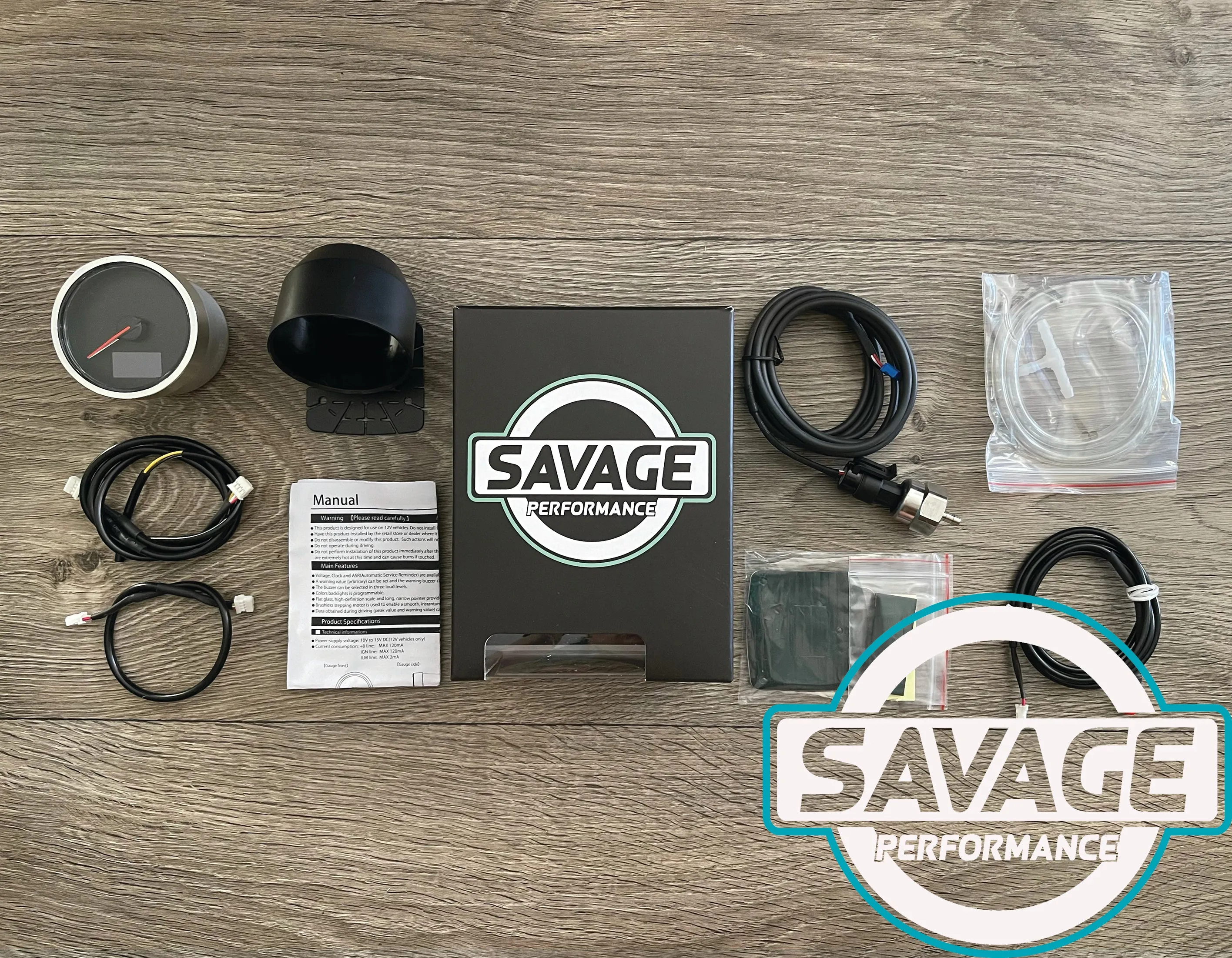 60mm Savage DUAL Display Boost Gauge PSI 7 Colours